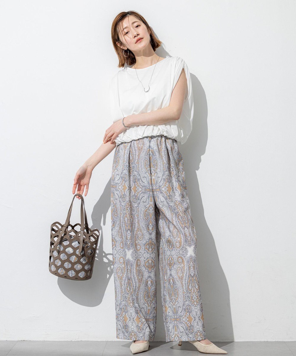 23区 S 【SLOW/一部店舗限定】ファインゲージ ギャザー Tシャツ 