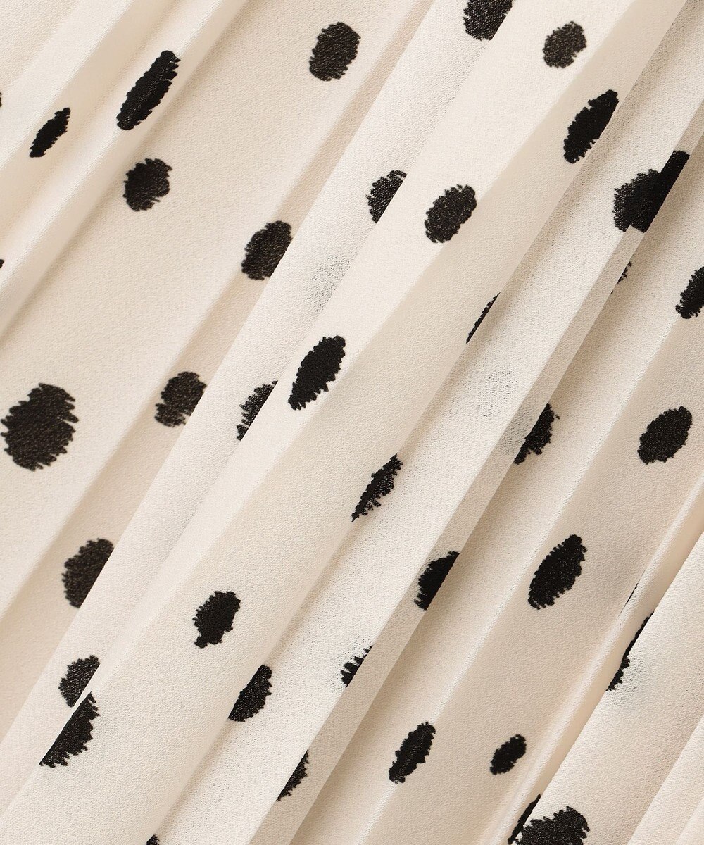 自由区 【セットアップ可】ドットプリント プリーツスカート 