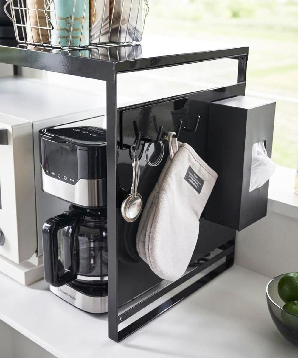 tower スチールパネル付きレンジラック タワー W75 ブラック 