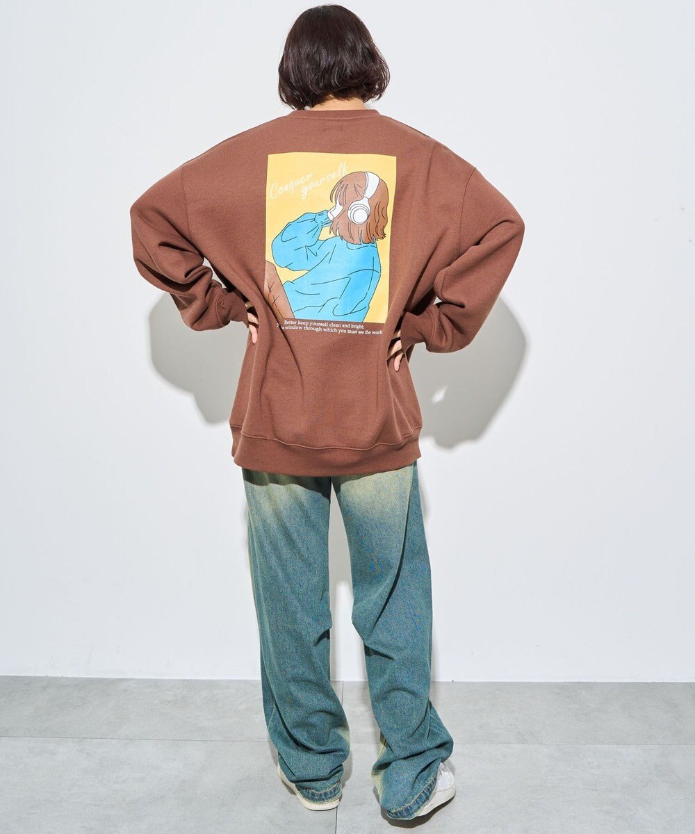 WEGO 【ユニセックス着用ITEM】ガールイラストグラフィックプルオーバー 