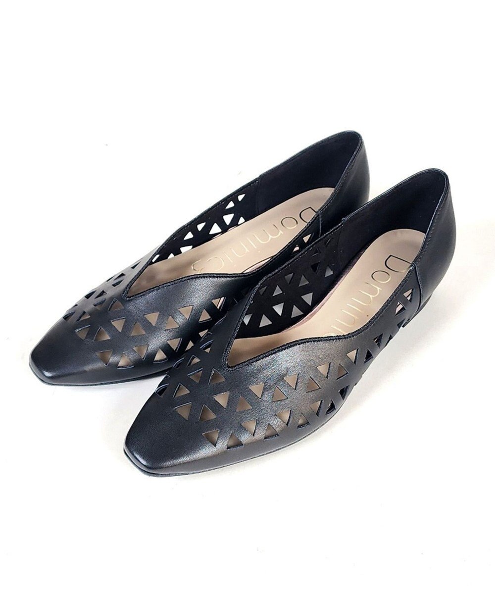 Dominic3 レーザーカット Vカットパンプス 