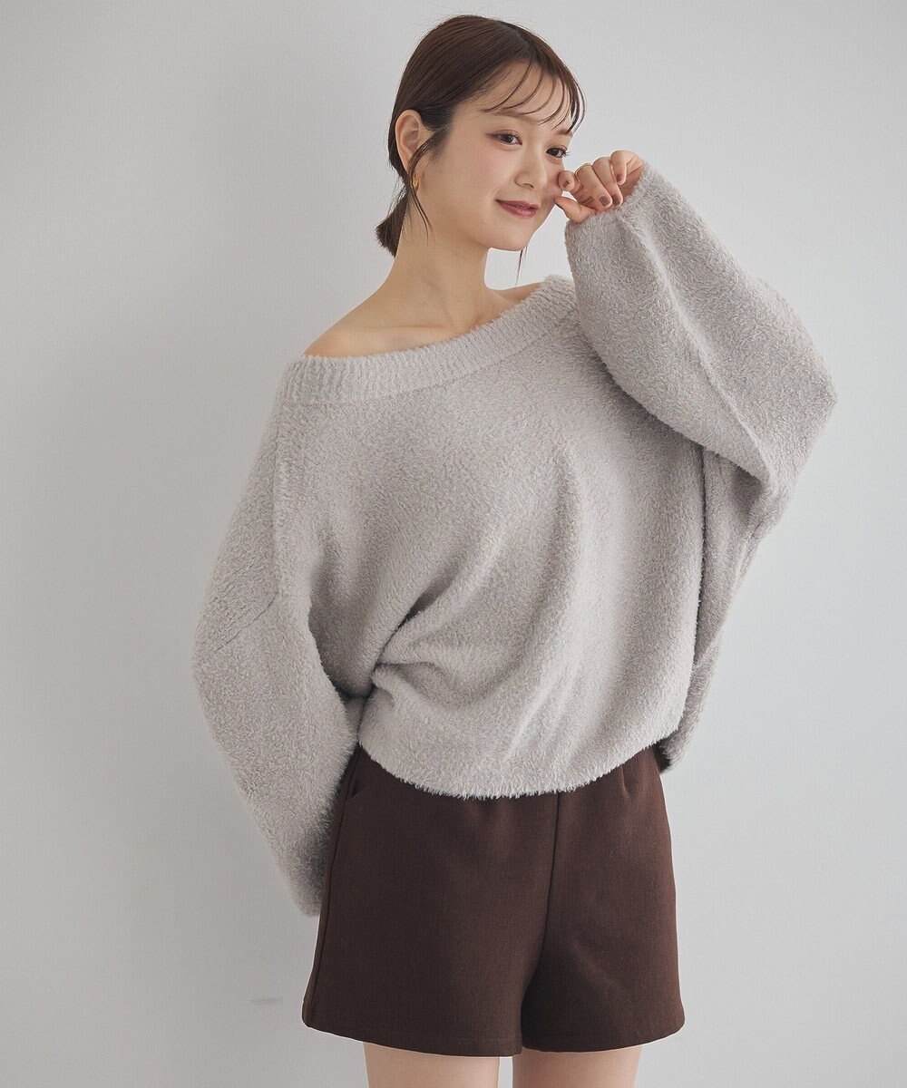 earth music&ecology オフショルフェザーニットプルオーバー 