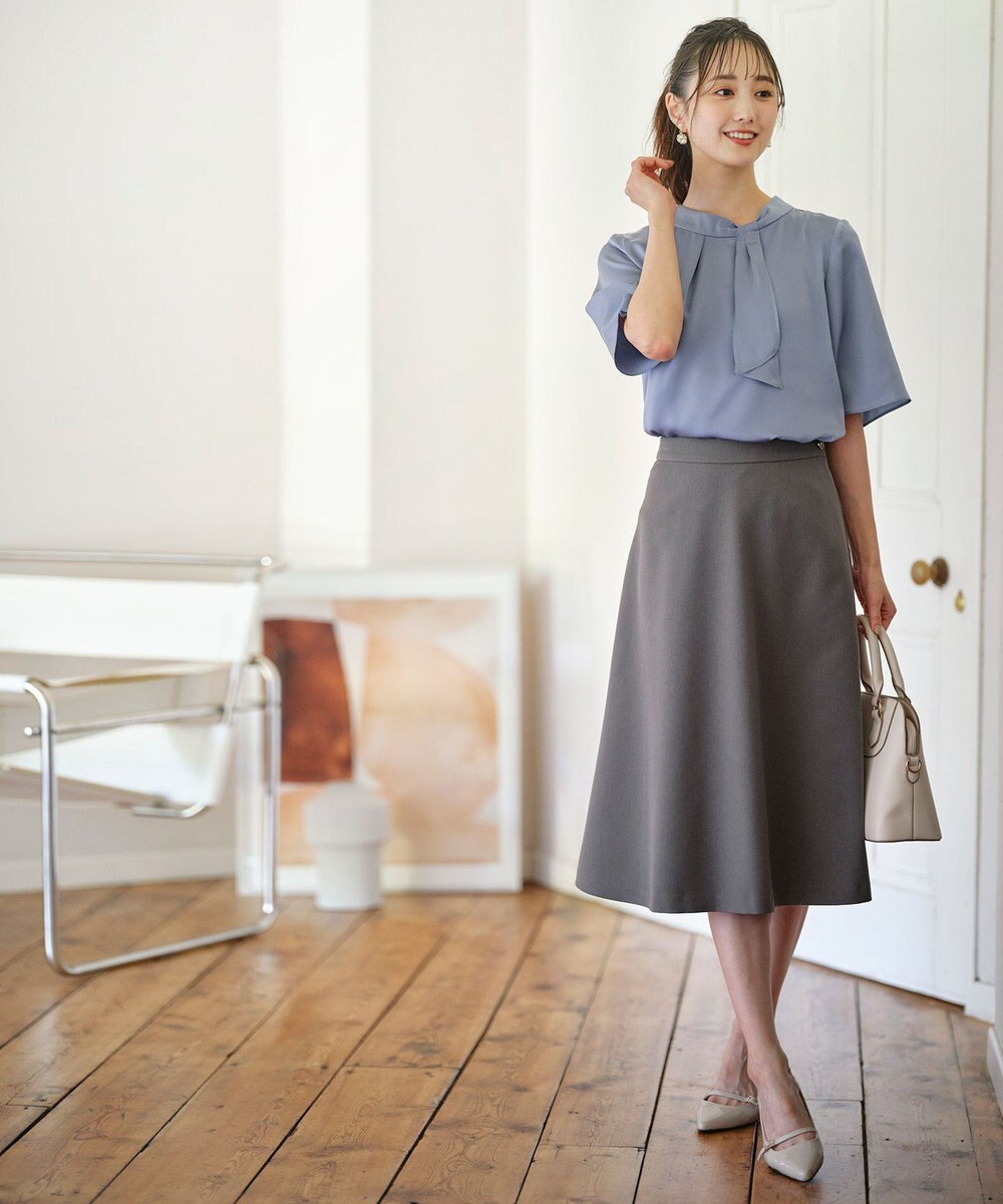 ANY SIS L 【洗える】トロミサテンボウ ブラウス 