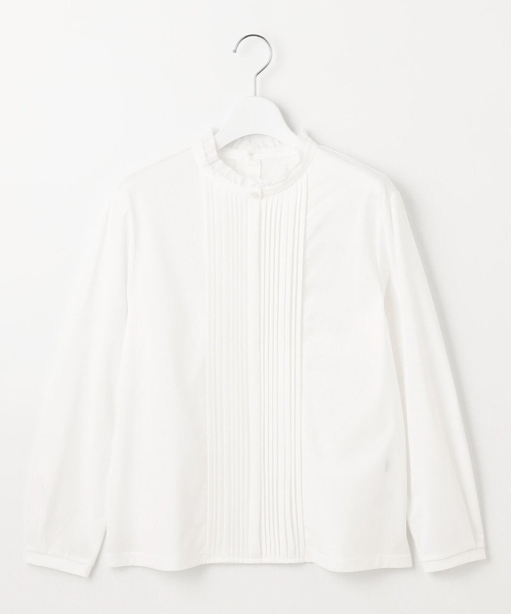 J.PRESS LADIES L プレーティングジャージー フリルネック カットソー 