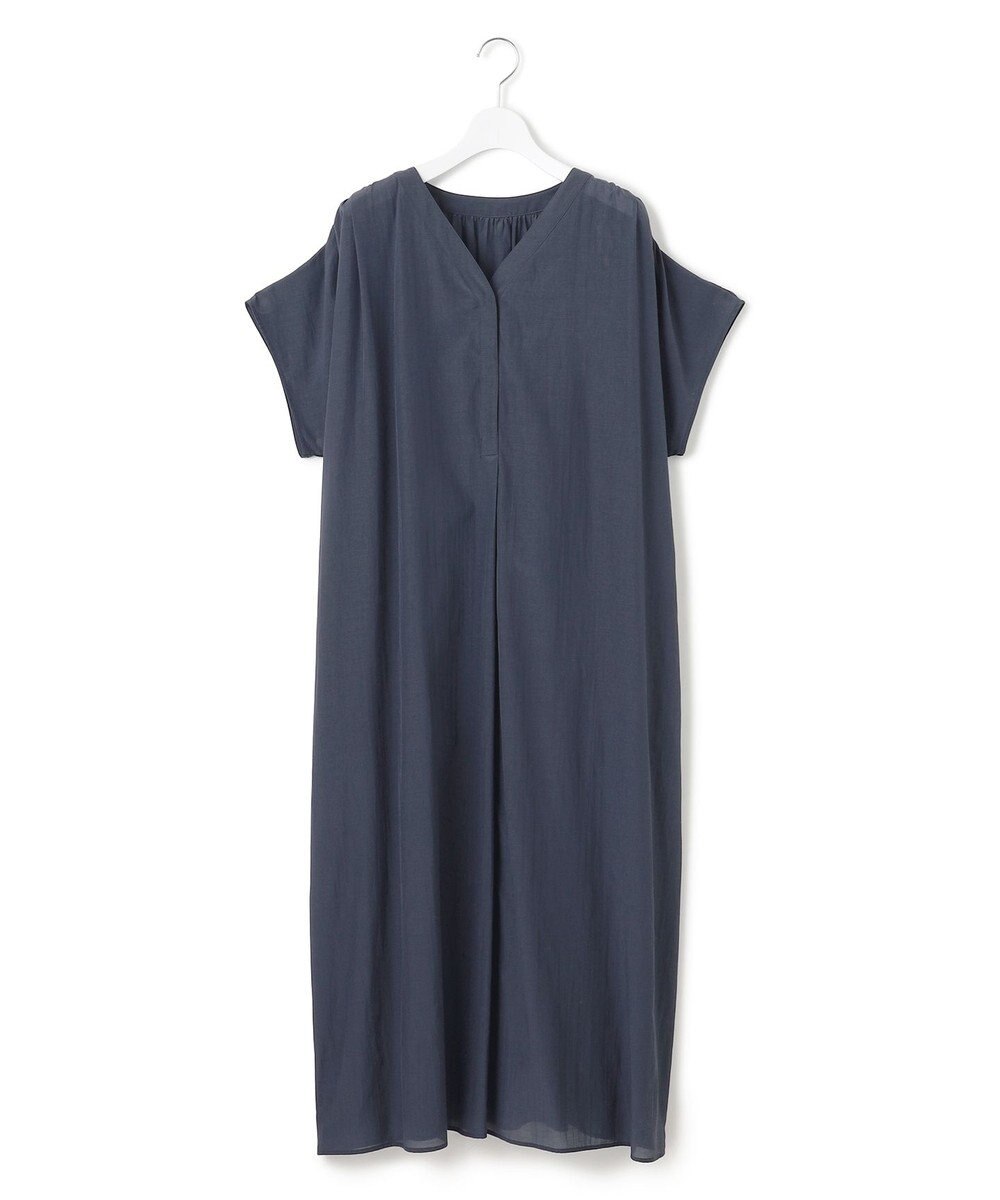 23区 L 【Lサイズ限定/接触冷感/速乾性/洗える】エアリーブライトローン Vネックワンピース 