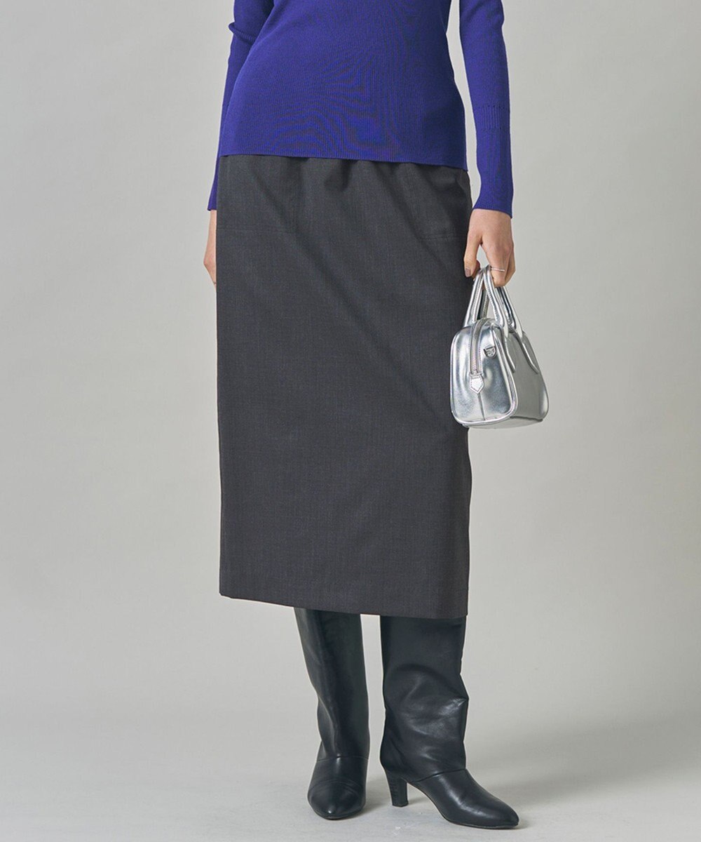 ICB 【洗える】T/Wブロード ナロースカート 