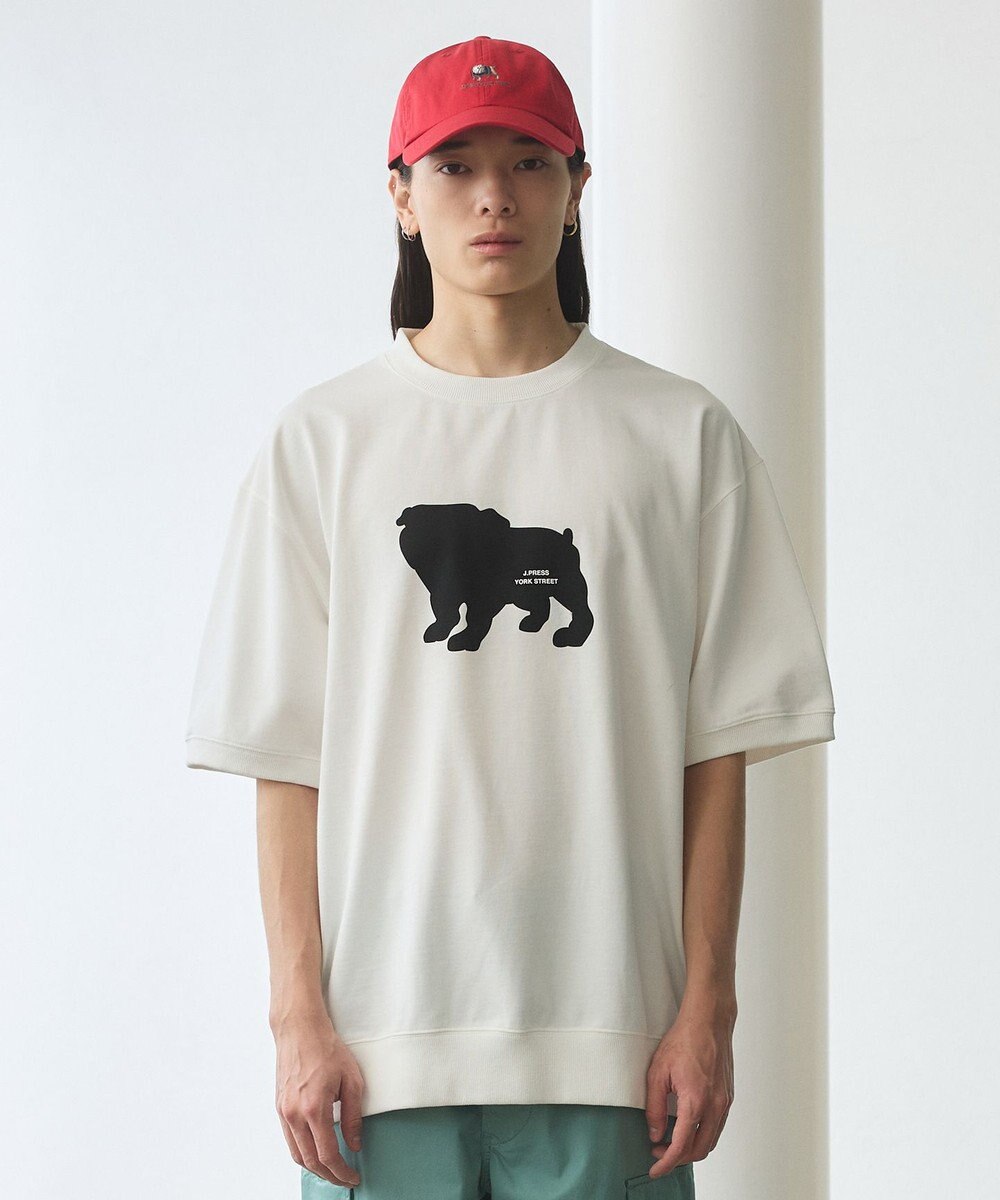 J.PRESS YORK STREET 【UNISEX】ブルドックプリントリブ Tシャツ 