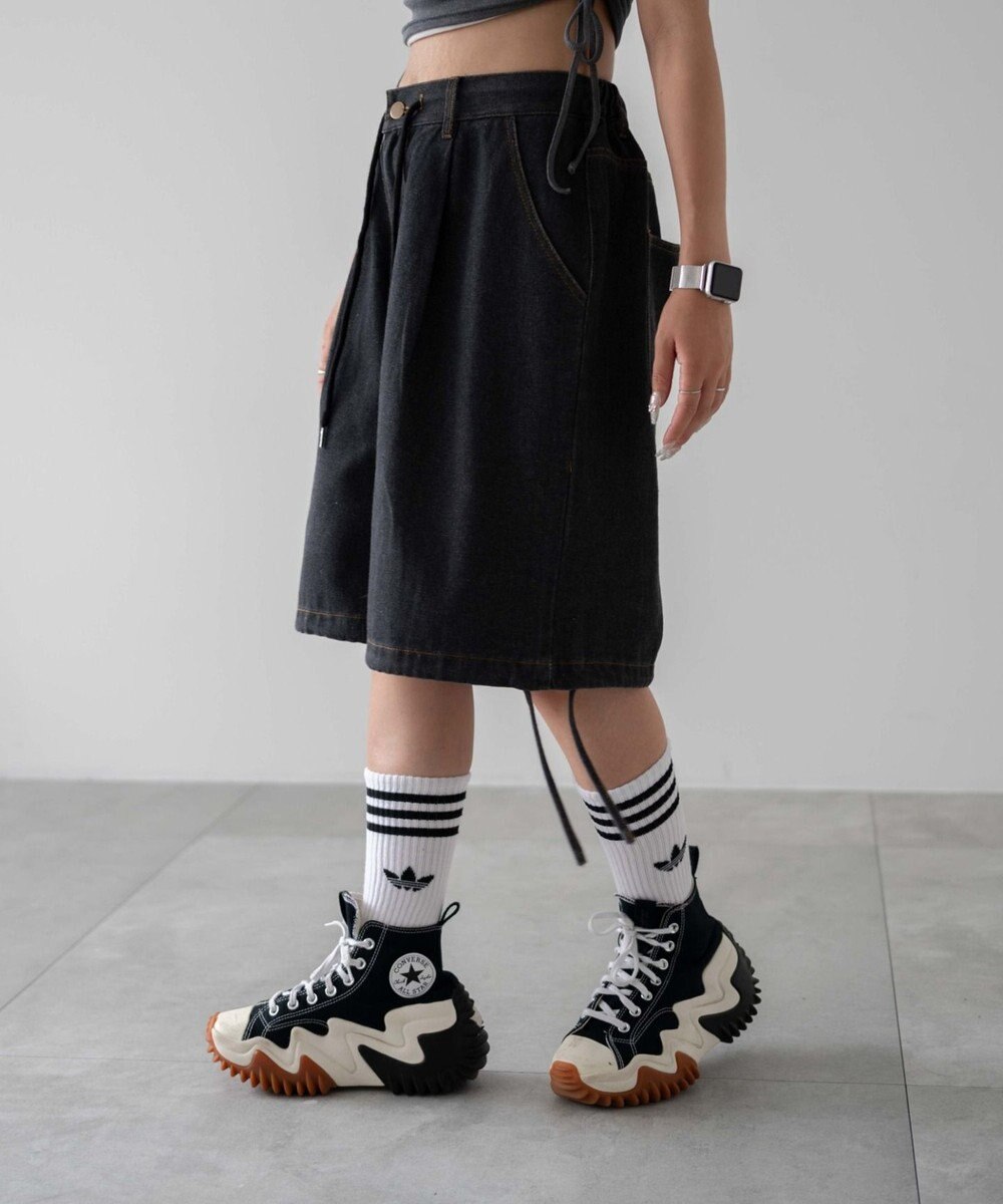 WEGO ドロストワイドルーズハーフパンツ 