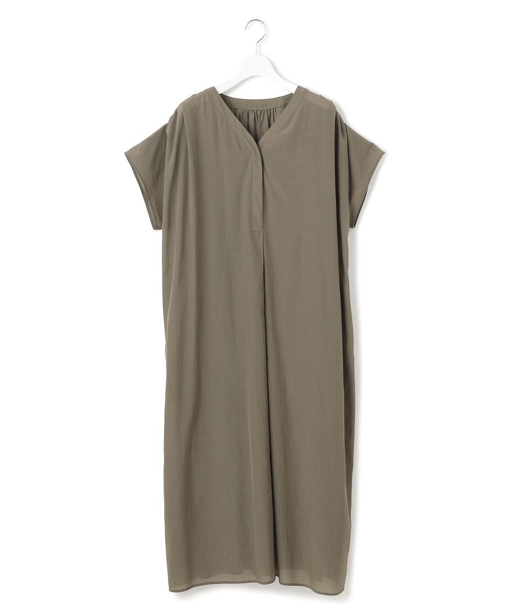 23区 L 【Lサイズ限定/接触冷感/速乾性/洗える】エアリーブライトローン Vネックワンピース 