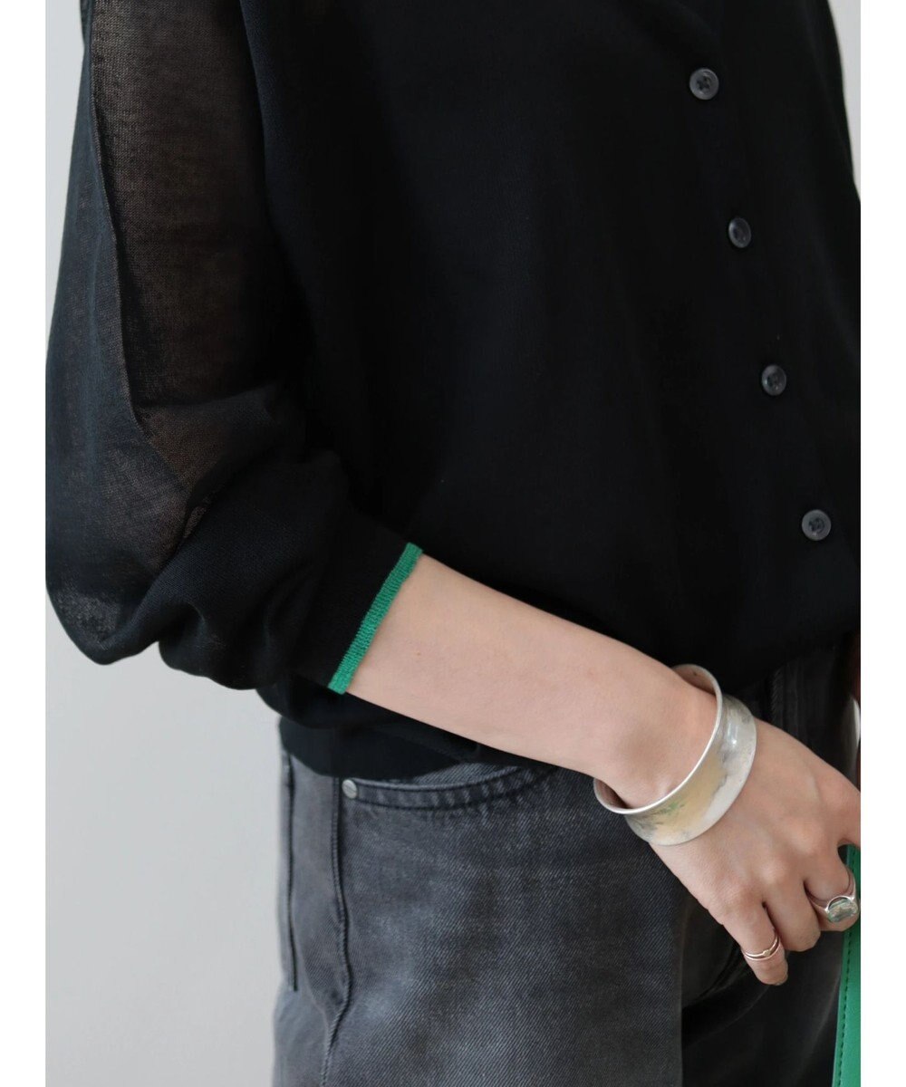 AMERICAN HOLIC バイカラーシアーニットカーディガン 