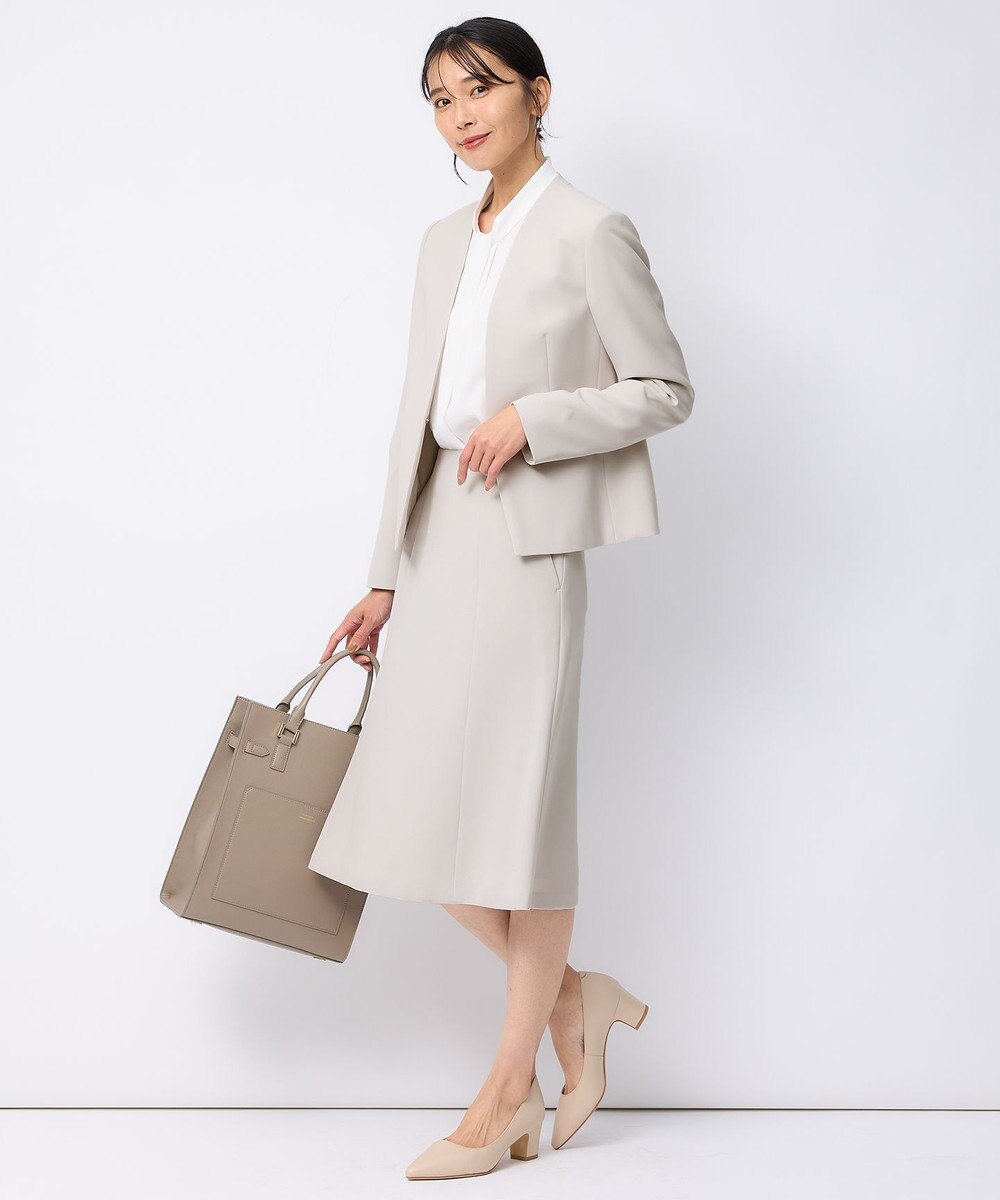 23区 【洗える】バックサテンアムンゼン ボウタイ付き ブラウス 