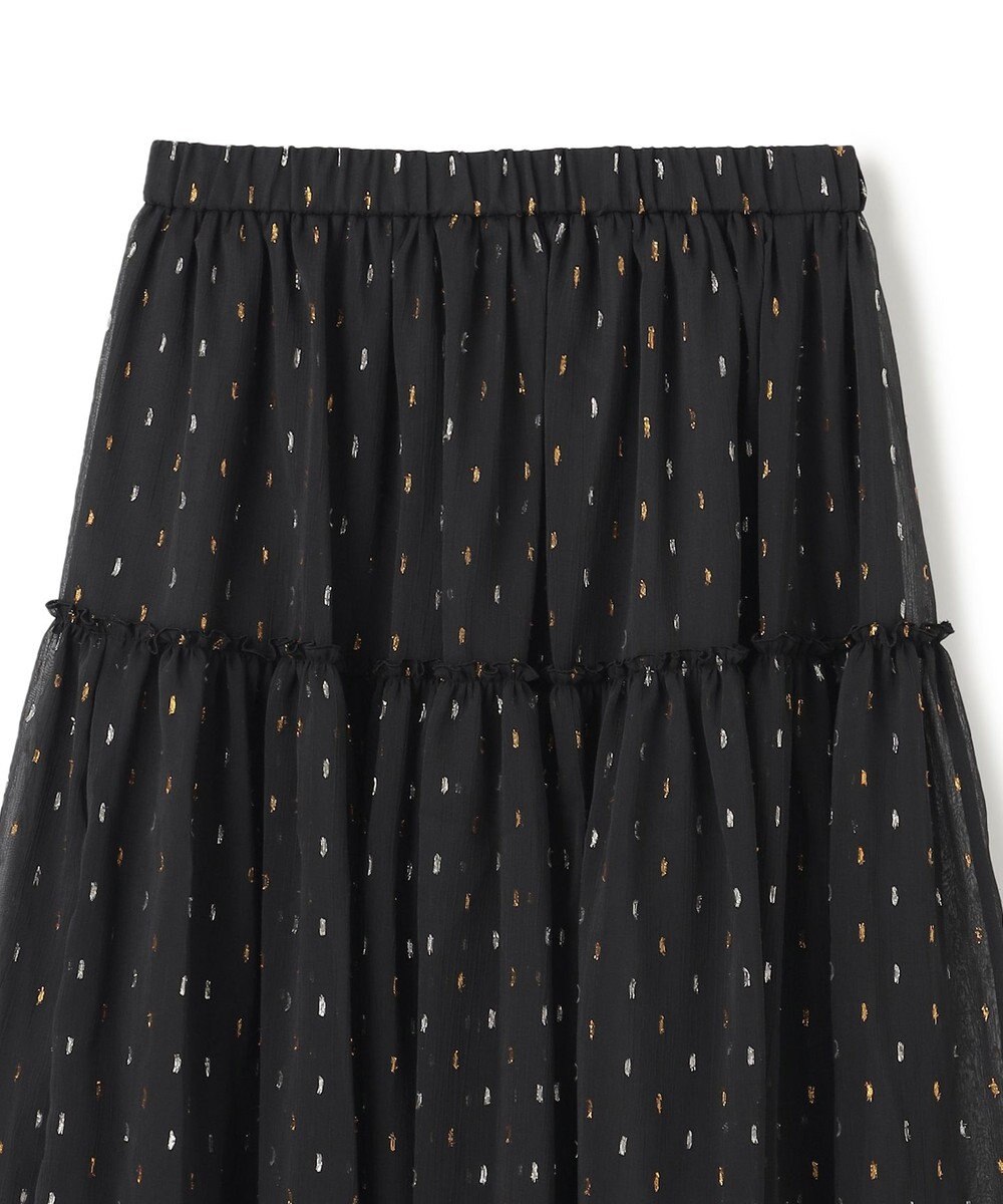 UNFILO ラメリンクルシフォン スカート 