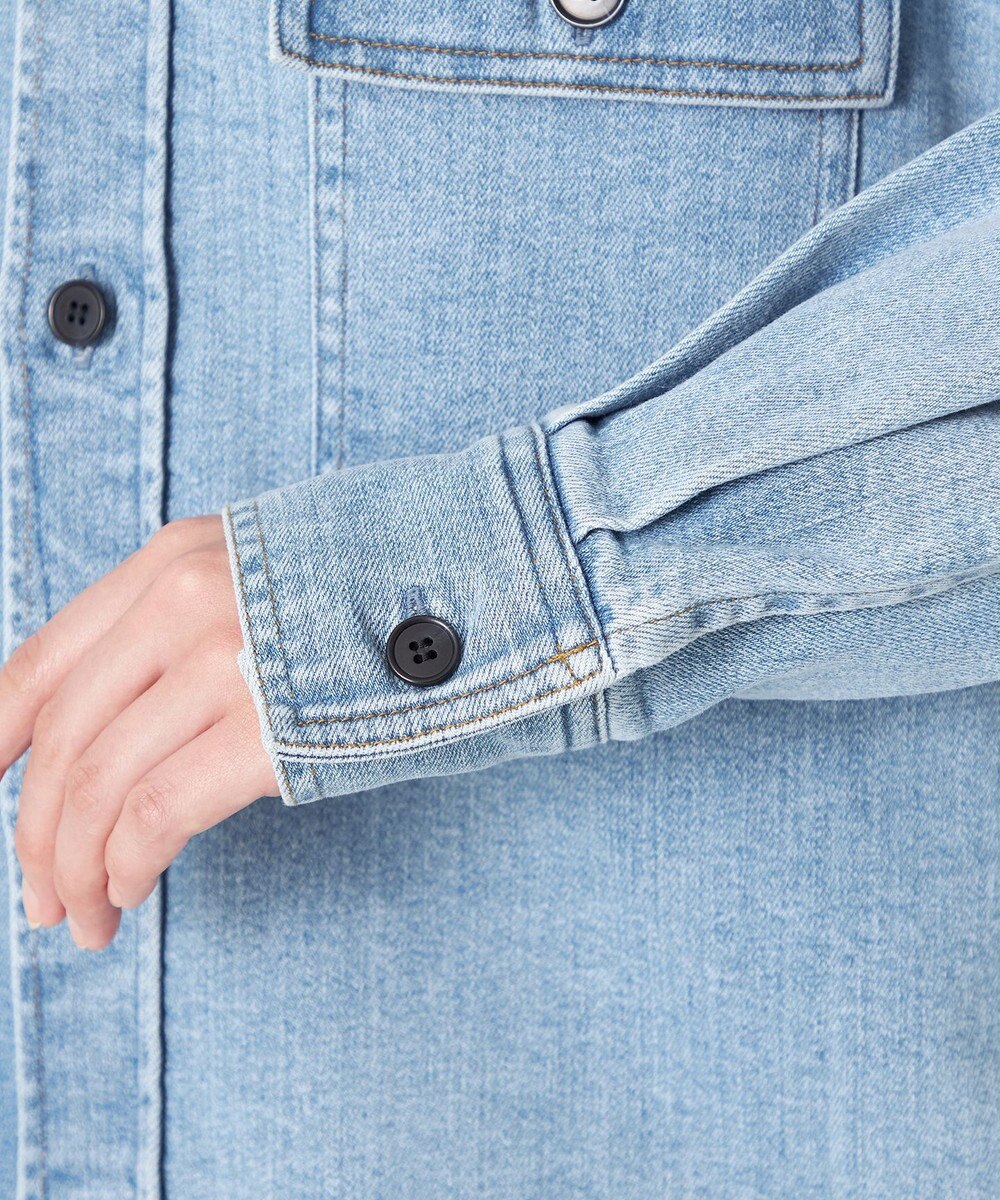 NAVE 【ReNAVE　洗える】ストレッチデニム シャツ 