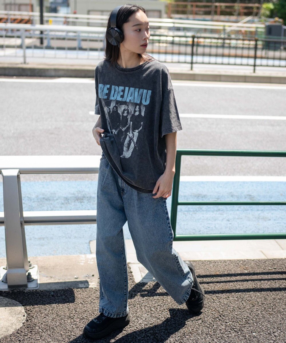 WEGO 【ユニセックス着用ITEM/SMLサイズ展開】ルーズテーパードデニムパンツ 