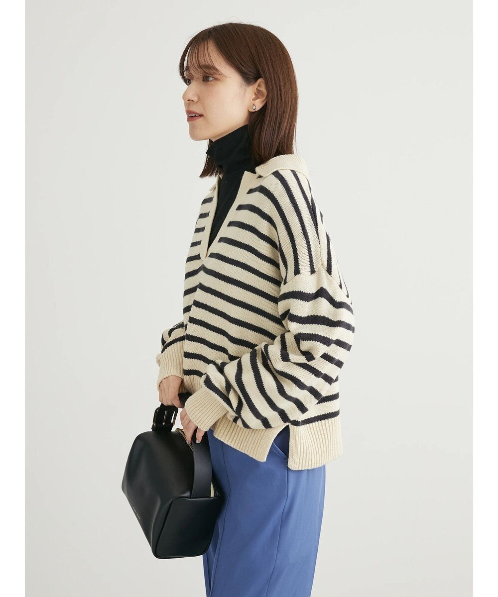 Green Parks キーネックボーダープルオーバー 