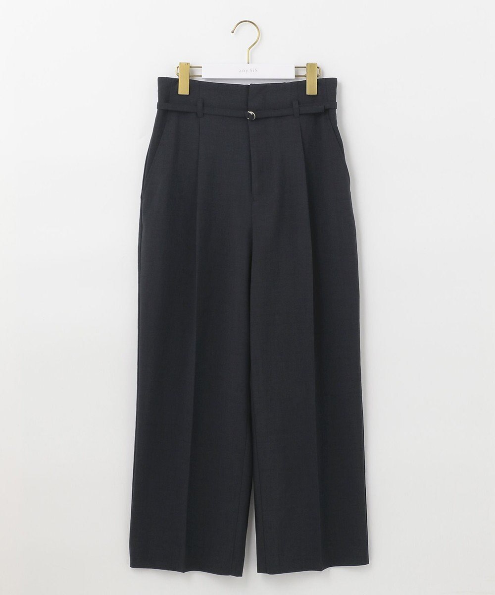ANY SIS 【セットアップ対応】リネンライク ワイドパンツ 