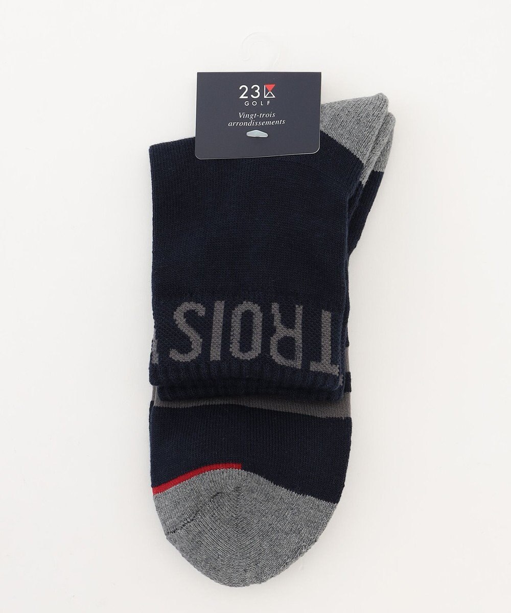 23区GOLF 【MEN】ロゴラインハーフソックス　１５ｃｍ 