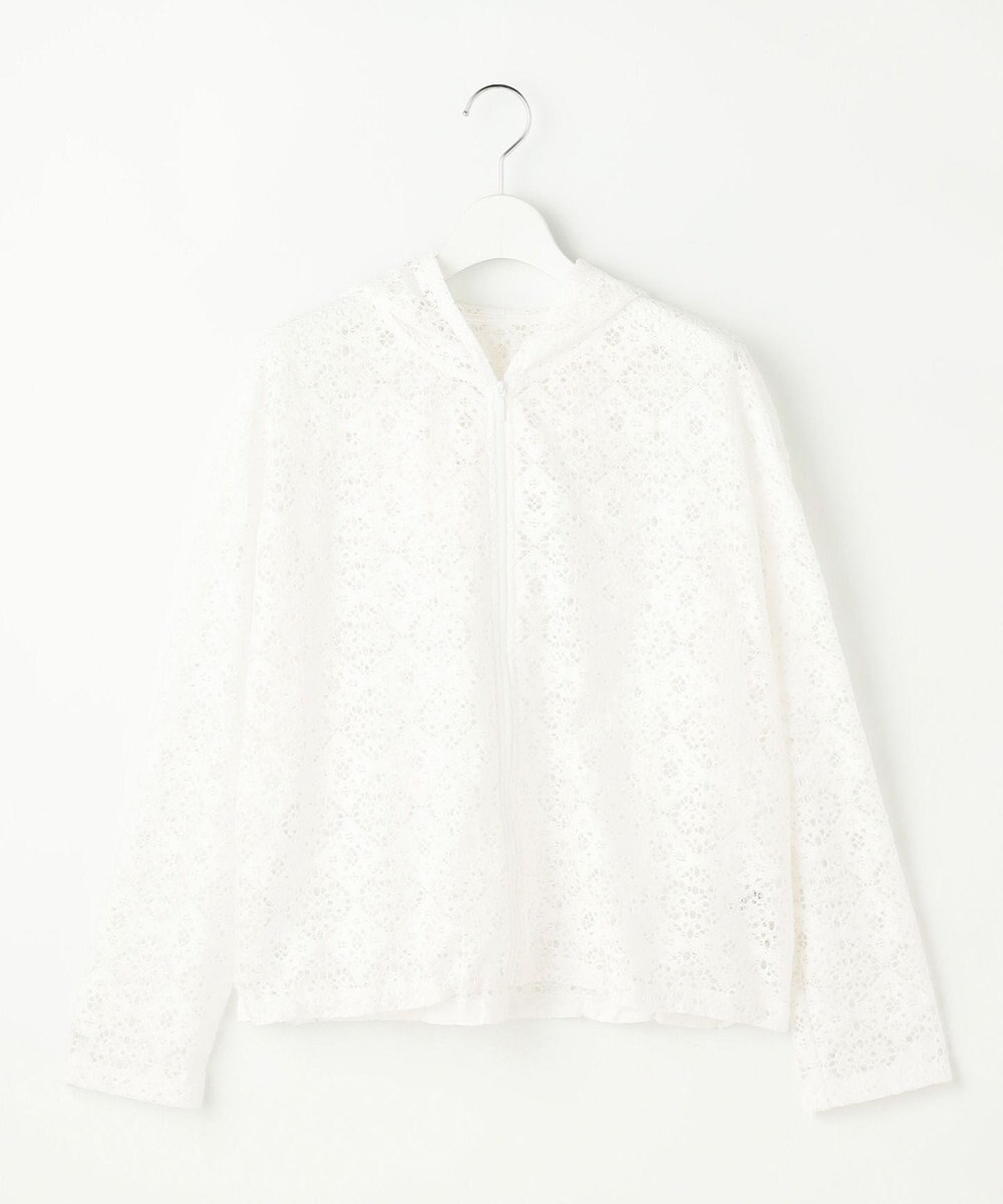 自由区 【WEB限定・1枚で華やぐ・旬スタイル】テクスチャーレーシージップ パーカー 