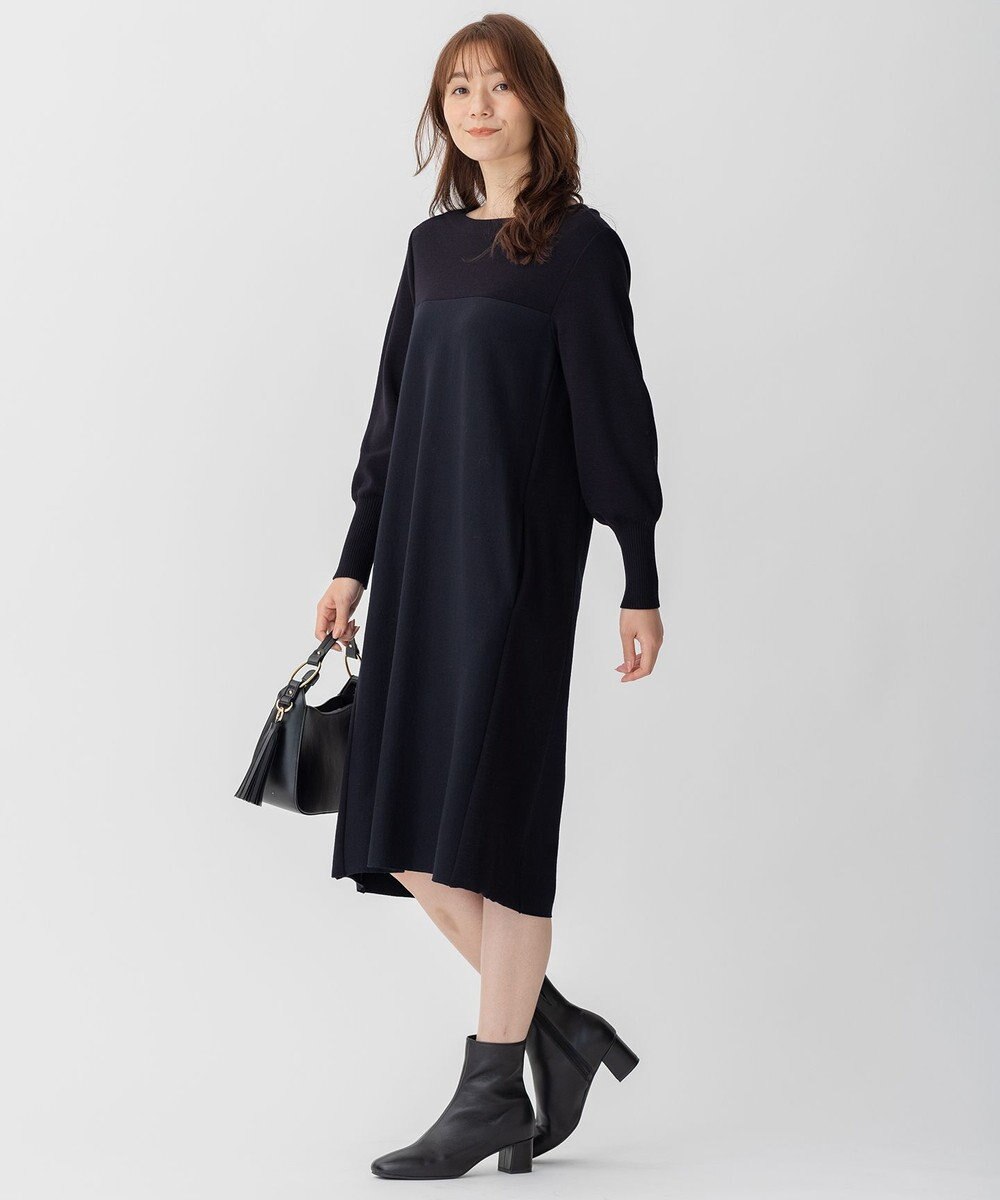 自由区 ウールニットコンビジャージー ワンピース 