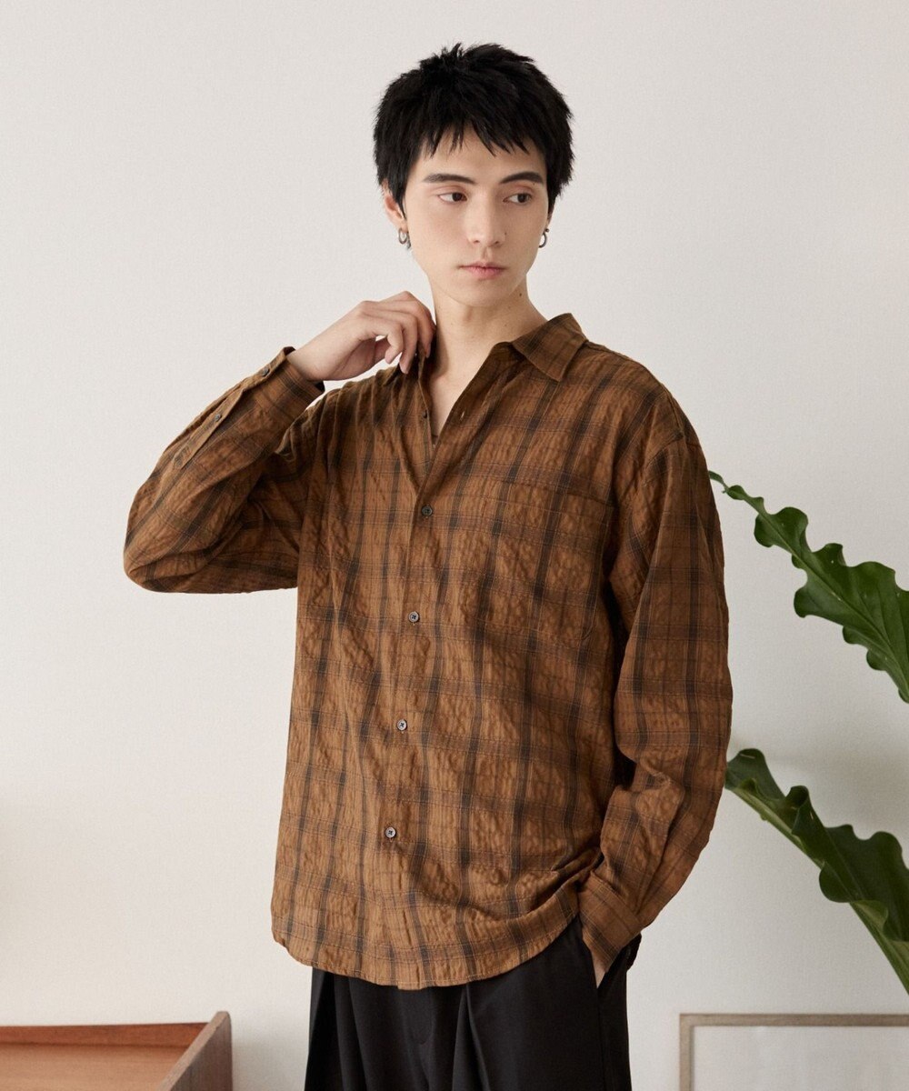 WEGO クリンクルチェックシャツ（LS） 