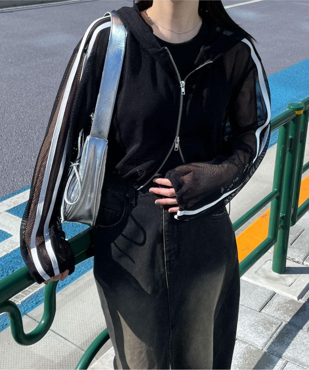 WEGO Wジップラインメッシュパーカー 