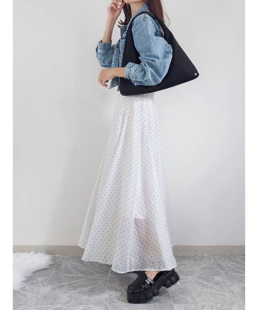 Green Parks AnriettMusee ドットフレアーロングスカート 