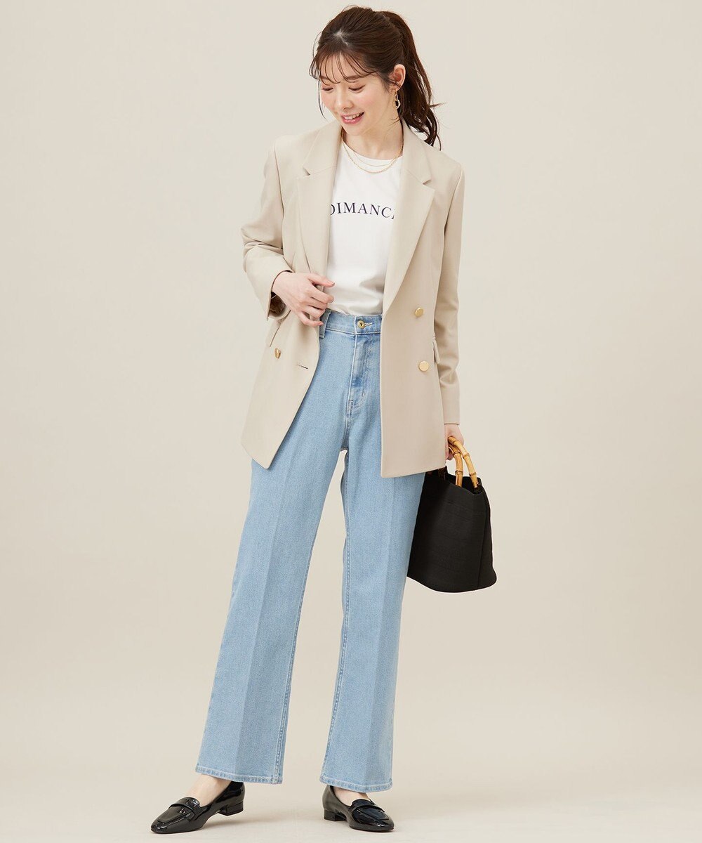 ANY SIS L 【洗える】2wayストレッチジョーゼットロゴ ロンT 