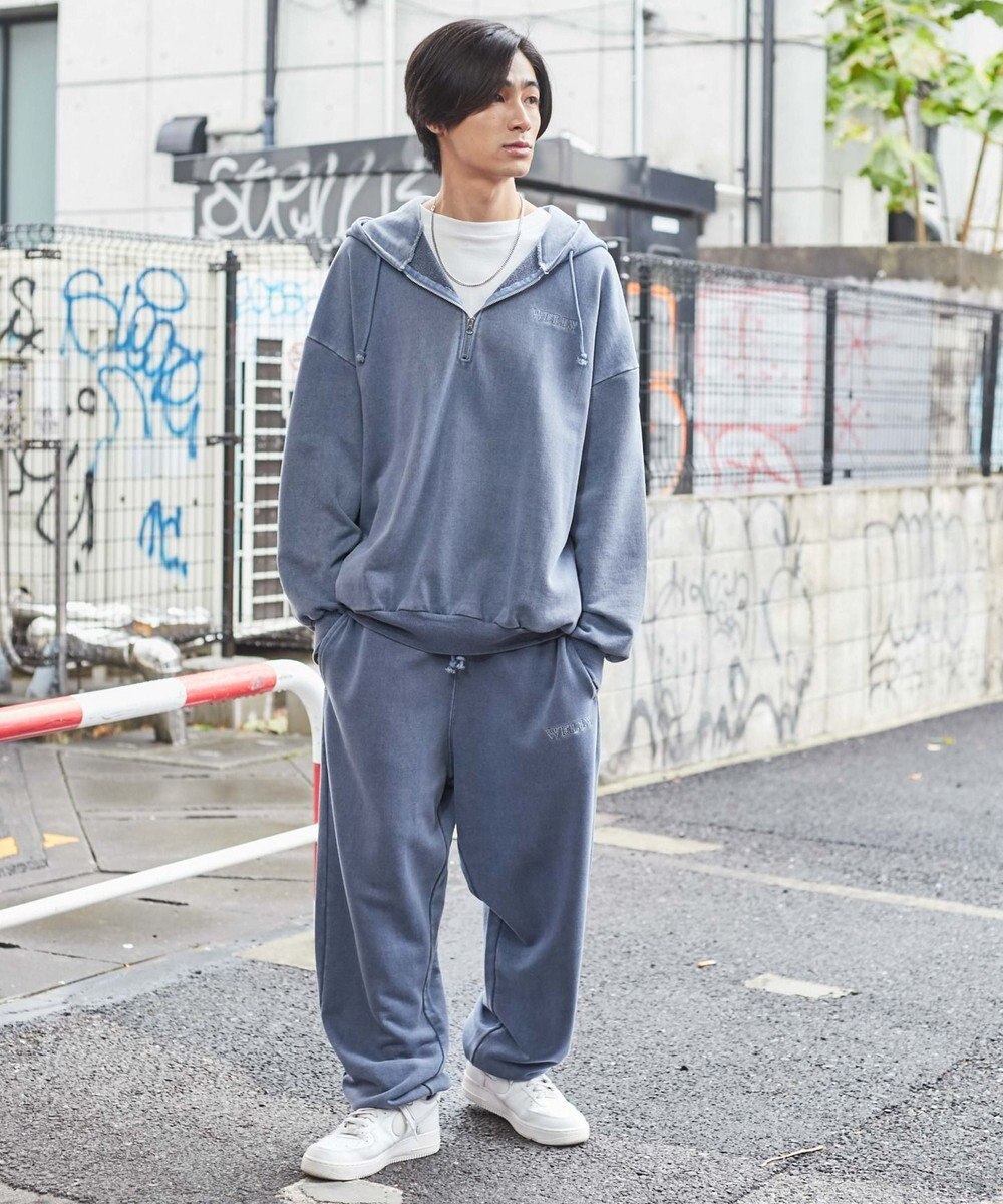 WEGO ピグメントロゴスウェットパンツ 