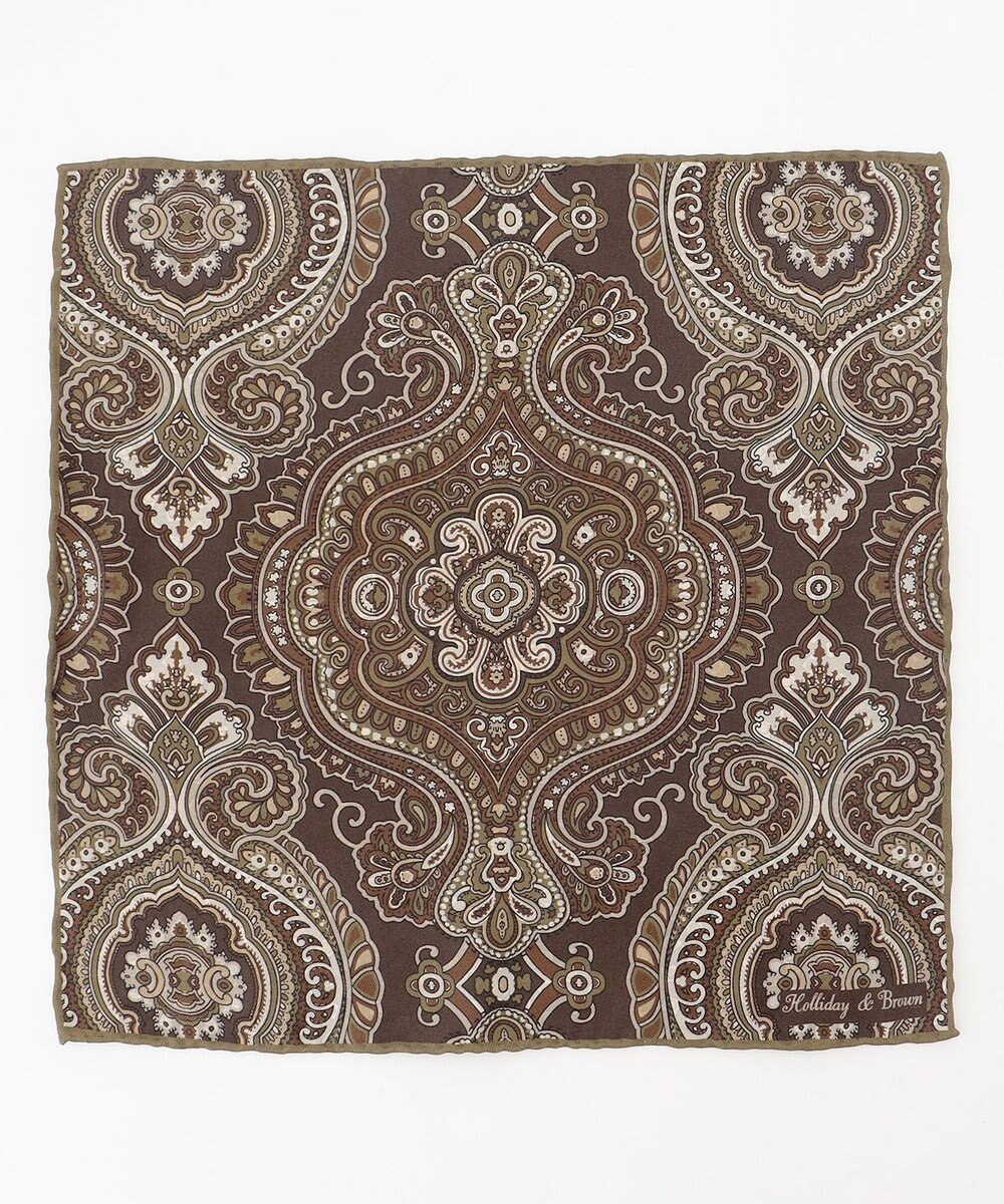 JOSEPH ABBOUD 【イタリア製・Holliday&Brown】ビッグペイズリープリント ポケットチーフ 