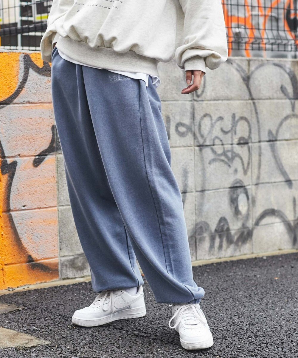 WEGO ピグメントロゴスウェットパンツ 