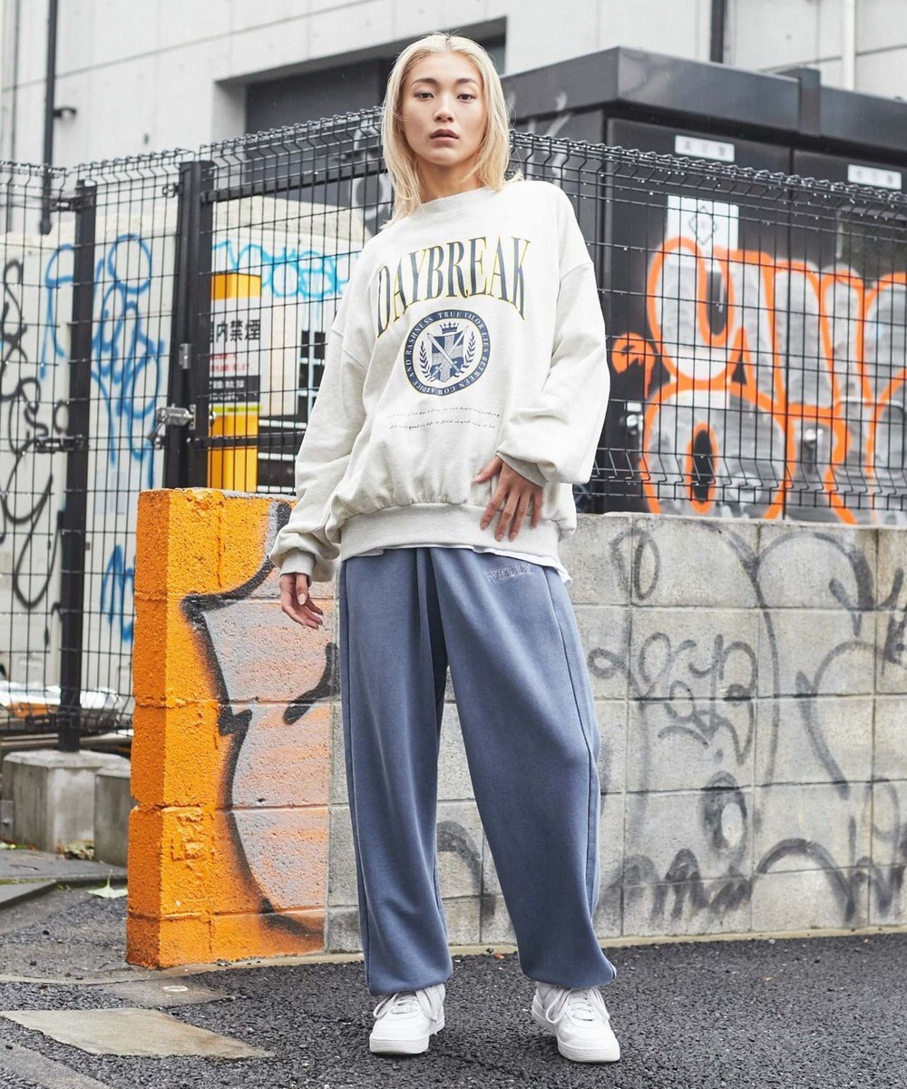 WEGO ピグメントロゴスウェットパンツ 