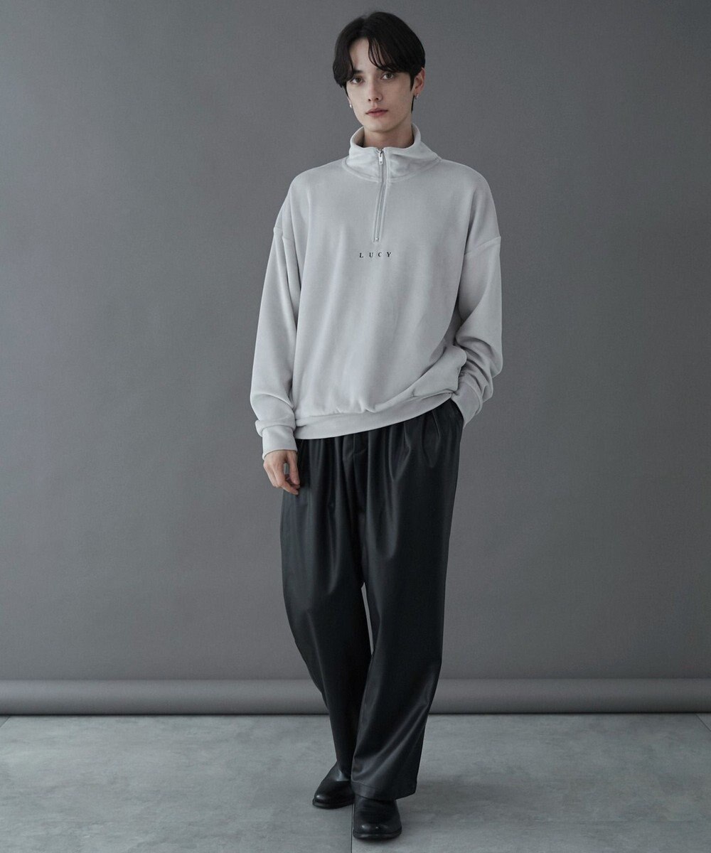 WEGO 【ユニセックス着用ITEM】マイクロシャギーワンポイントハーフZIPプルオーバー 