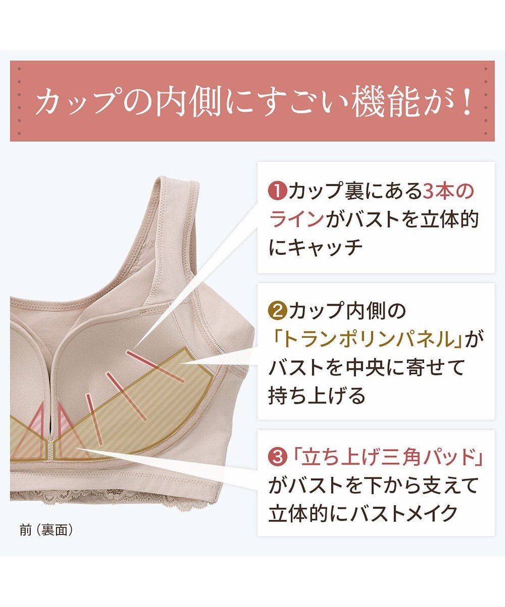 BRADELIS New York 【BRADELIS NewYork peace/ノンワイヤー】綿混トリプルキャッチFITブラ23 ブラデリス 補正 ブラジャー 接触冷感 ノンワイヤー DB123403 