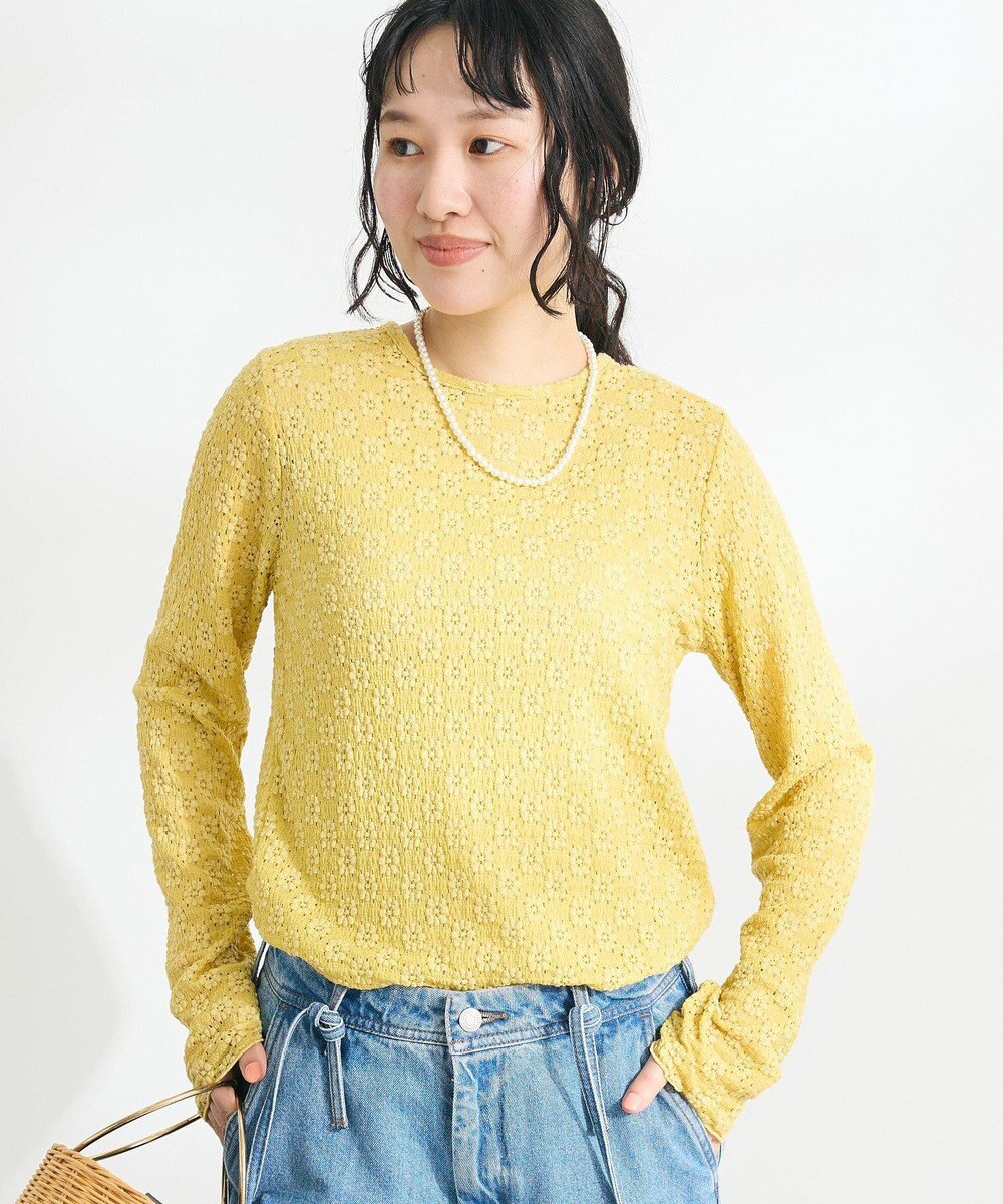 CRAFT STANDARD BOUTIQUE 花柄レースシャーリングプルオーバー 