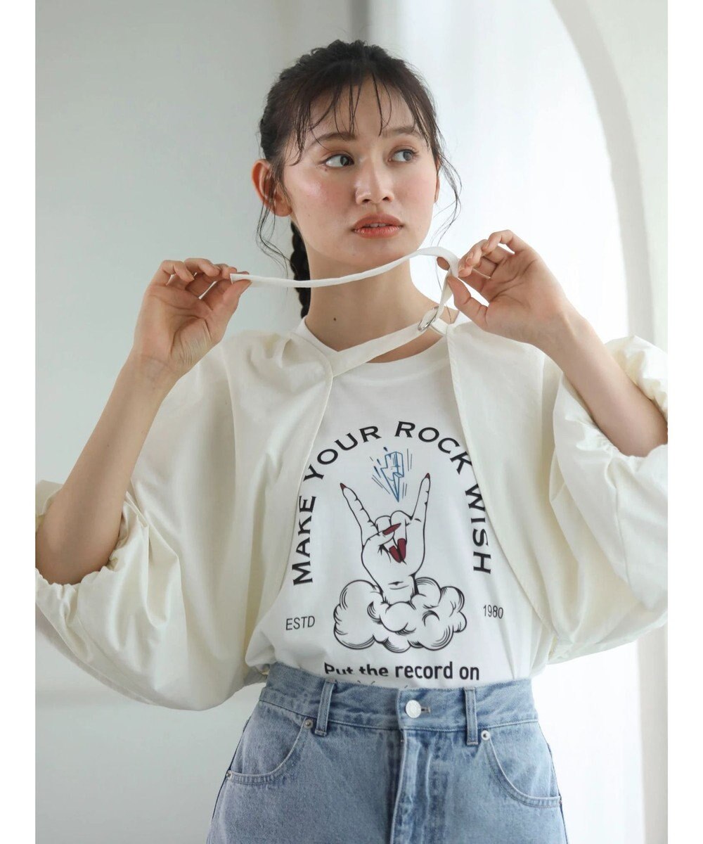 Green Parks ・ＤｏｕｂｌｅＦｌａｇｓ　フリルショルダープリントＴＥＥ 