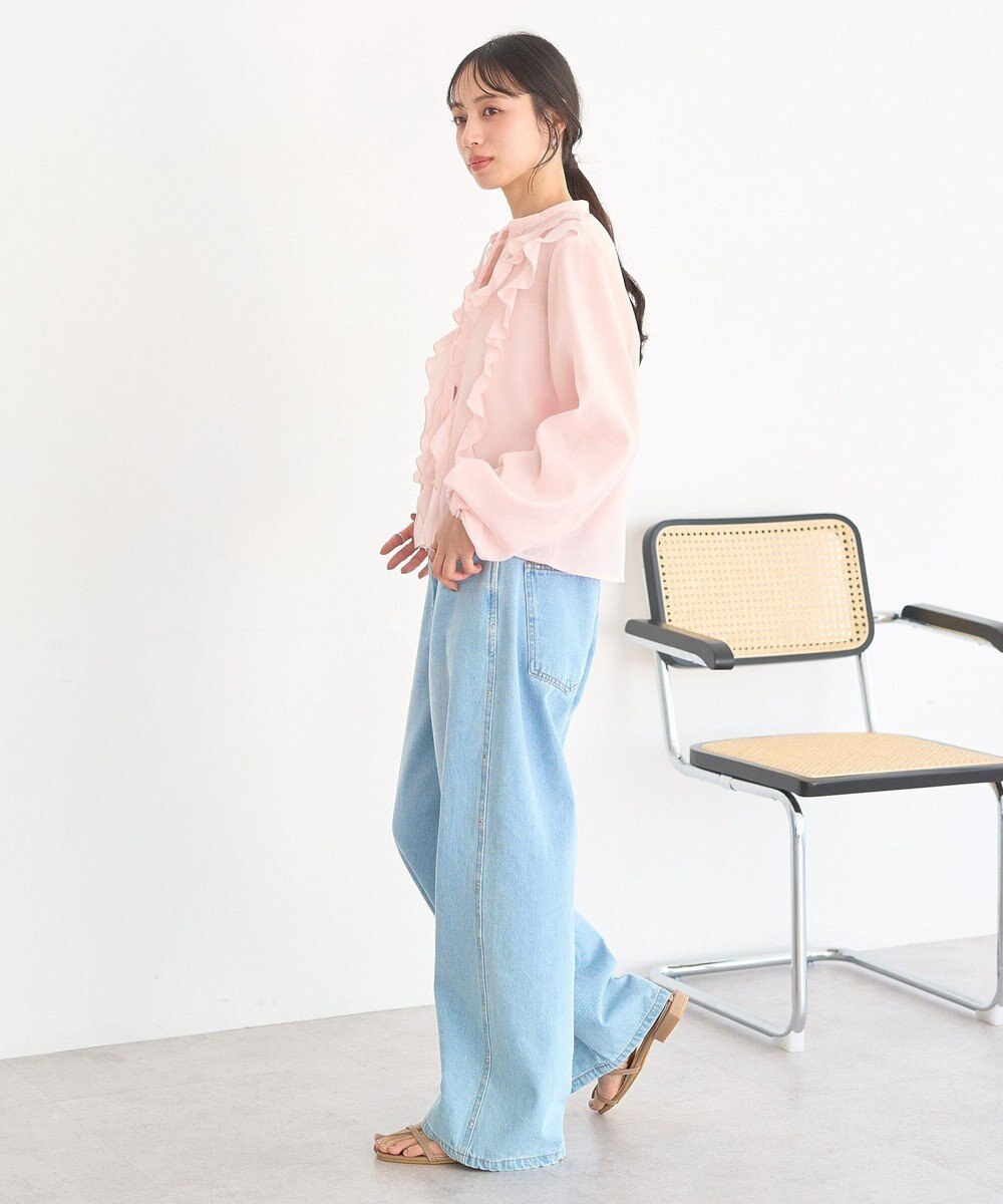 earth music&ecology フリルリボンブラウス 