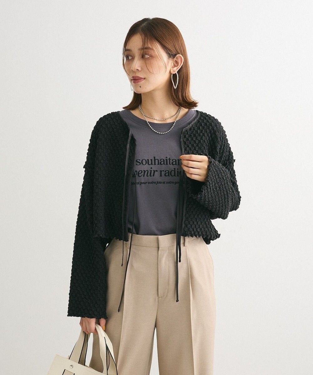 Green Parks ポコポコショート丈カーディガン 