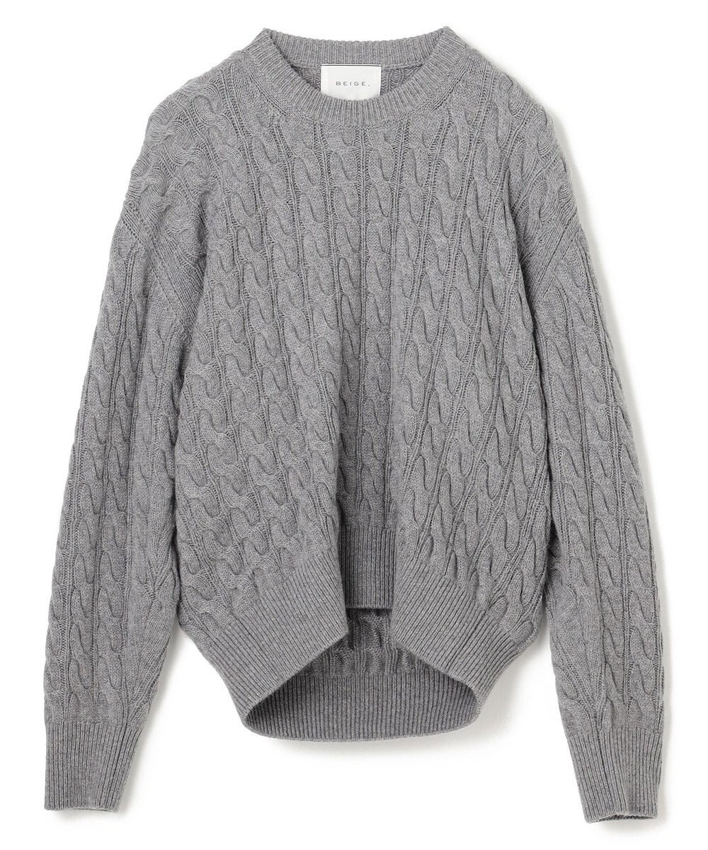 BEIGE， 【洗える】SEDONA / ウールカシミヤケーブルニット 
