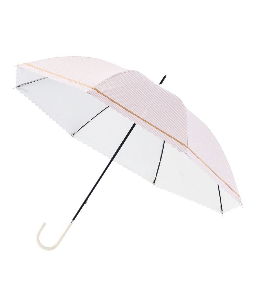 MOONBAT estaa 晴雨兼用 長傘 ストライプ 日傘 遮光 遮熱 UV ベージュ