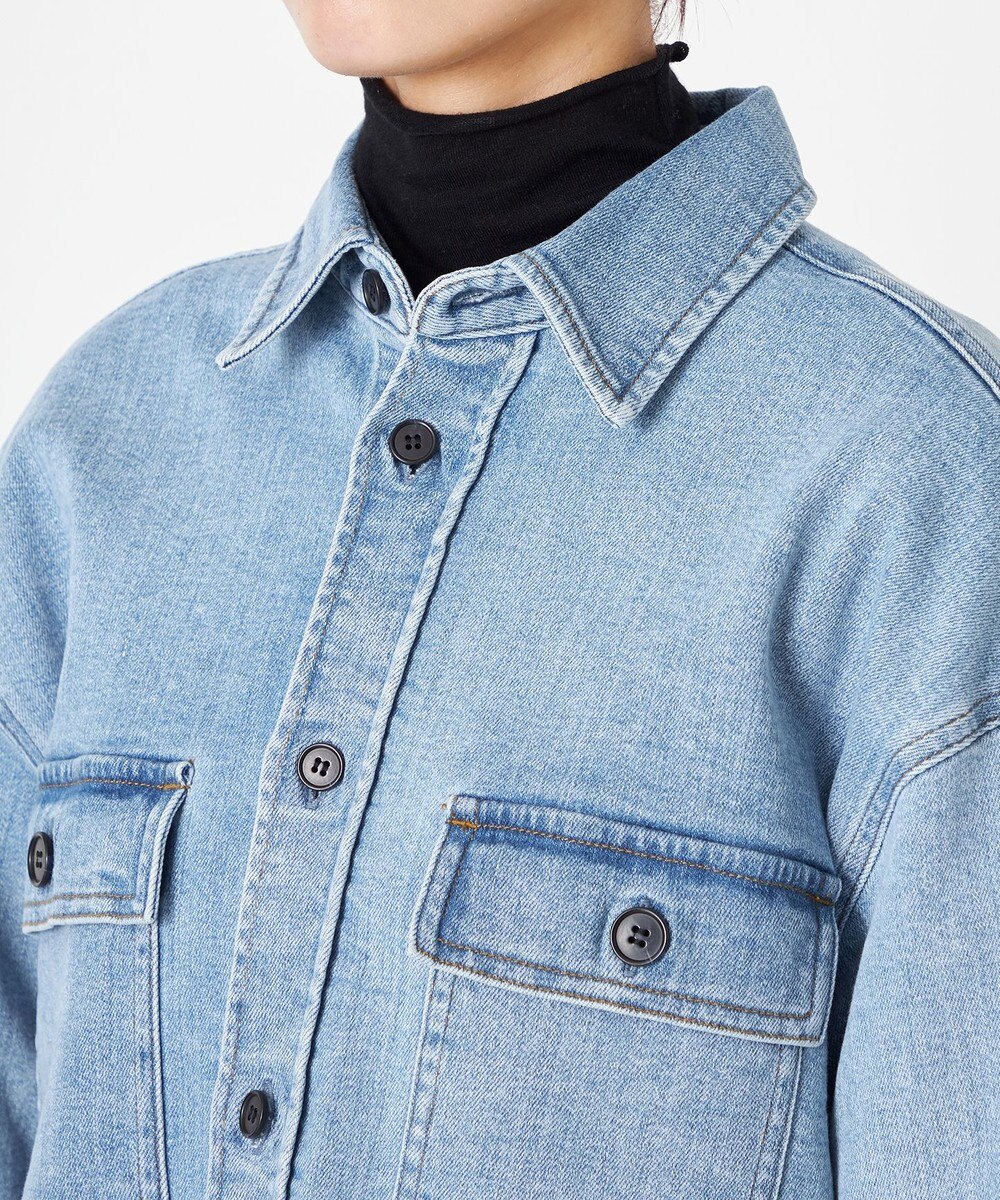 NAVE 【ReNAVE　洗える】ストレッチデニム シャツ 