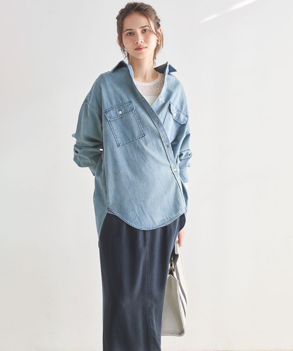 23区 L 【SLOW/一部店舗限定】ガーメントツイル セミフレア スカート 