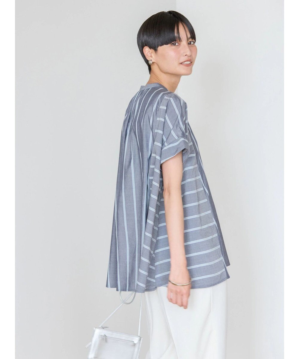 AMERICAN HOLIC 接触冷感フレンチスリーブ切り替えフレアブラウス 