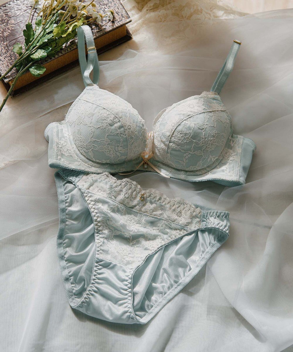 San-ai Resort（三愛水着楽園） 【northerly bra フィットシリーズ 脇胸すっきり】アミアゲレースアップ ブラジャー＆ショーツSet B～Fカップ 