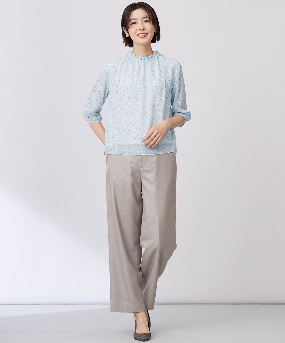 J.PRESS LADIES 【セットアップ対応・洗える・UV加工・吸水速乾】OXIJEWELストレッチ ストレート パンツ 