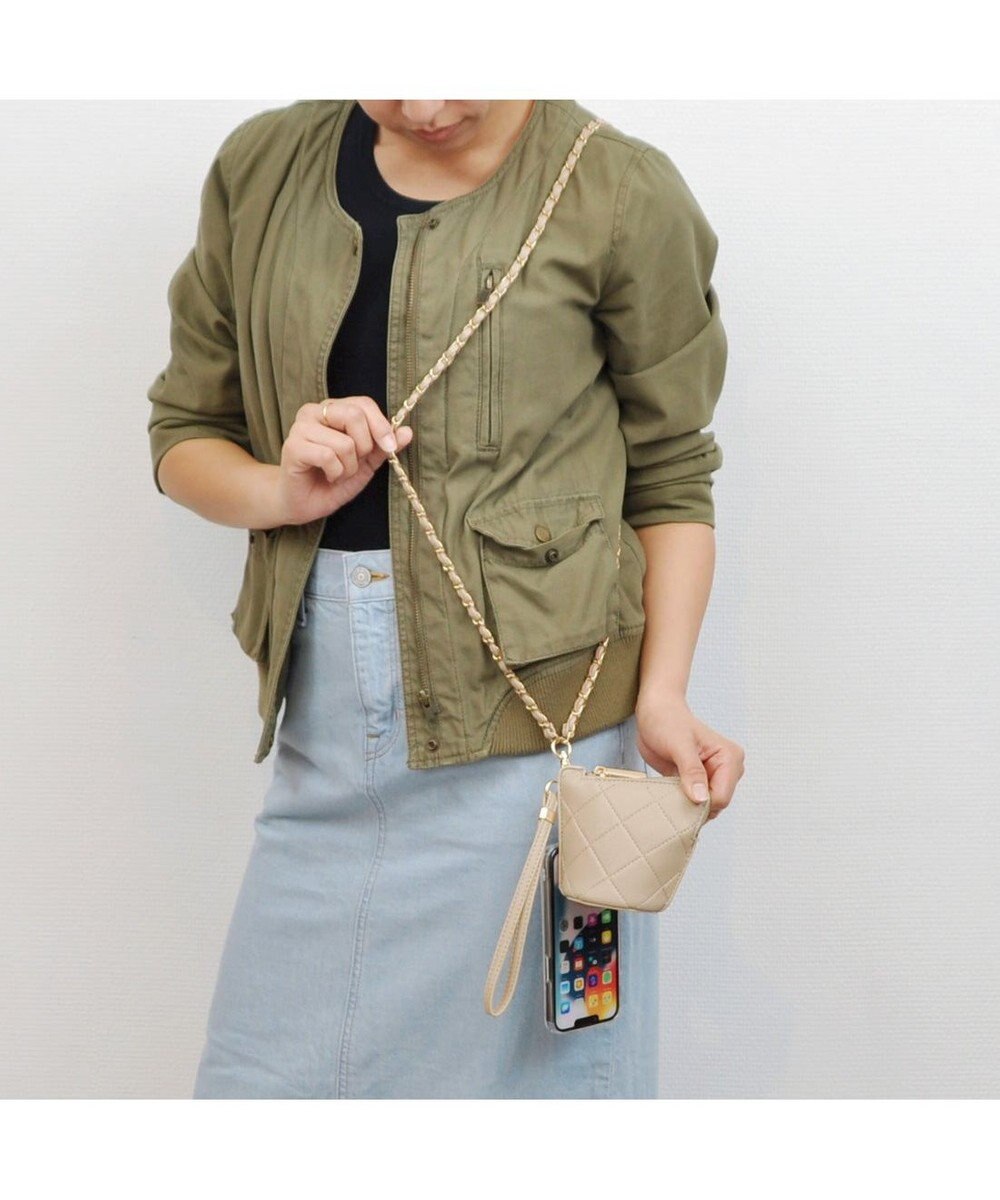 UNBILLION cachecache キルティングポーチ付きスマホストラップセット 