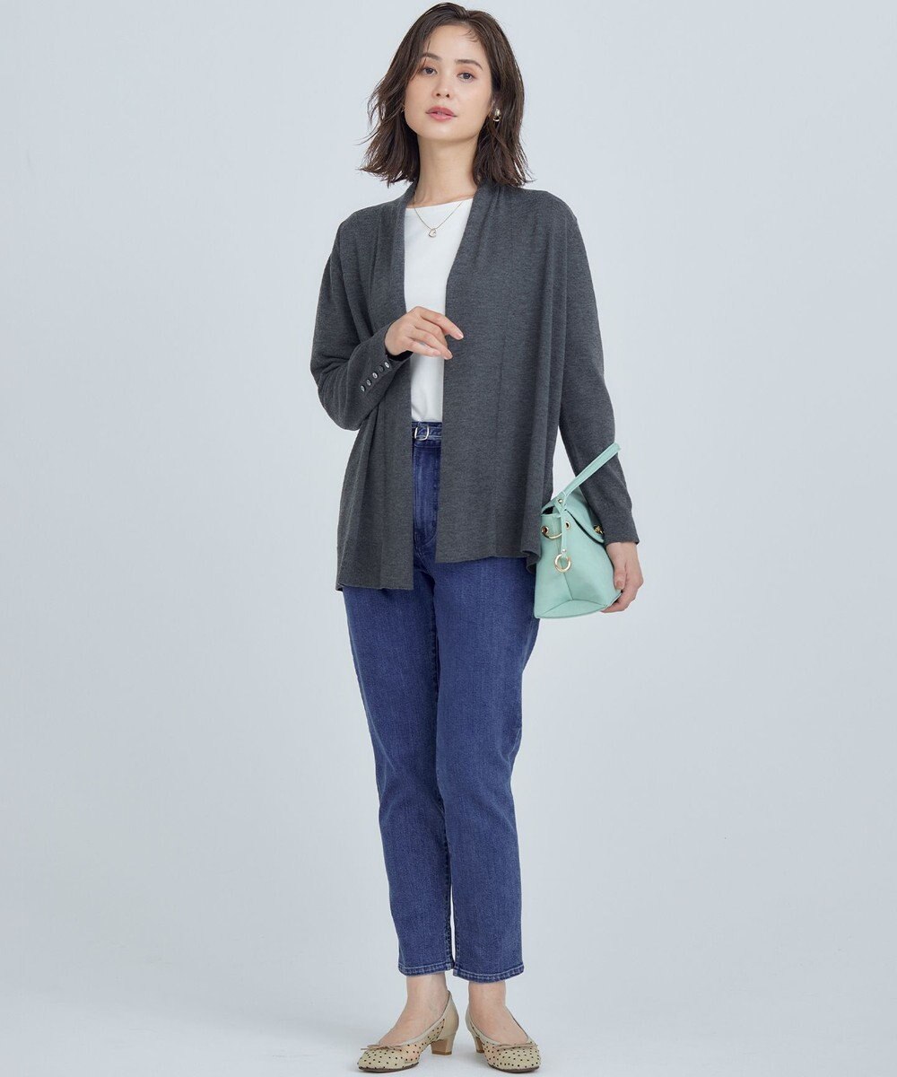 組曲 L 【WEB限定】セミウーステッド ニットカーディガン 