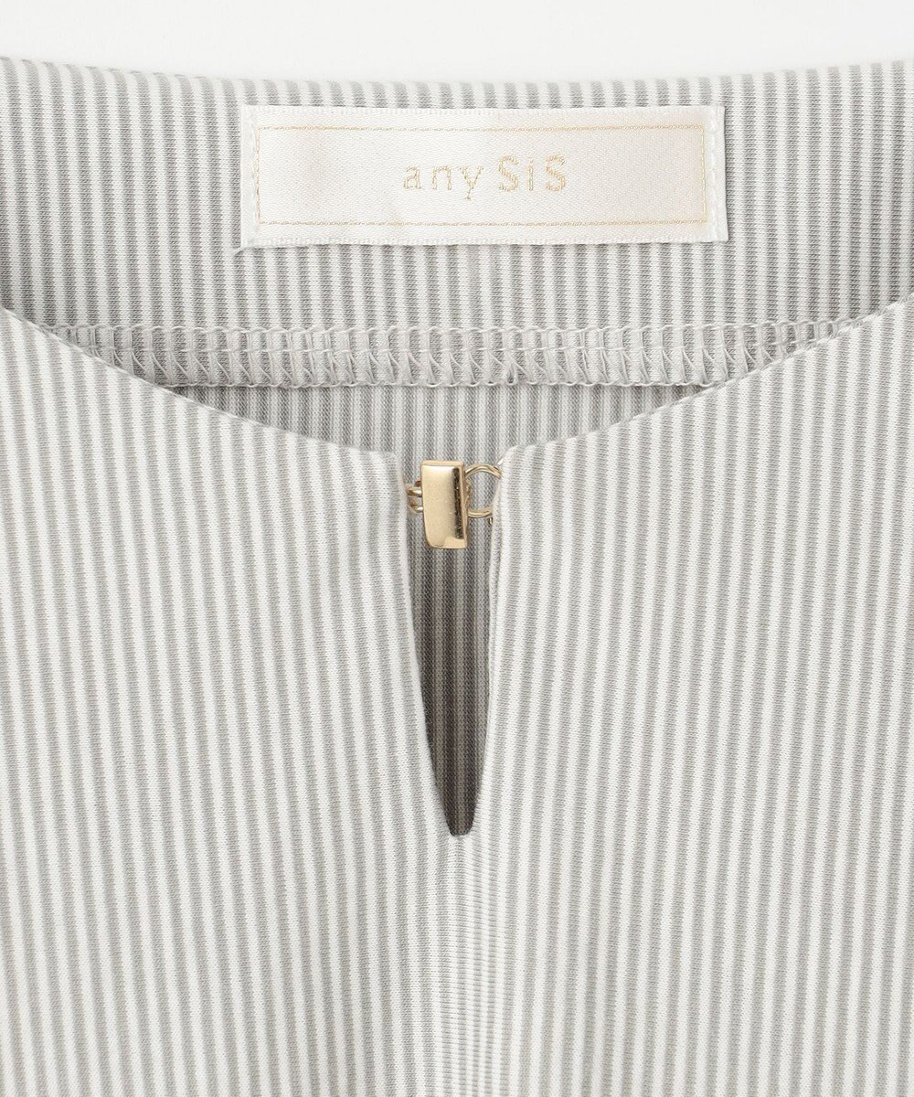 ANY SIS S 【洗える】シルケットストライプドルマン カットソー 
