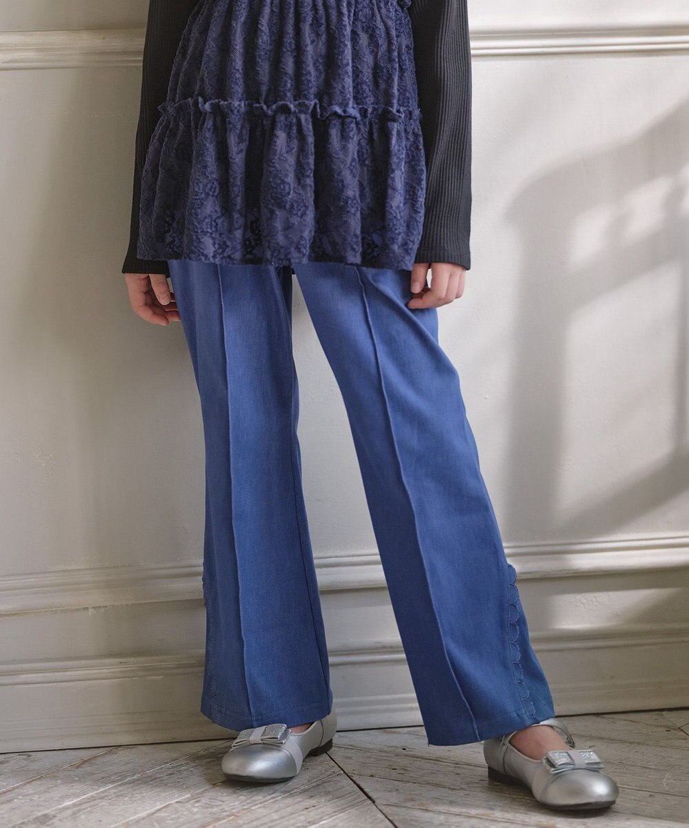 組曲 KIDS 【150-160㎝】フレア デニムパンツ 