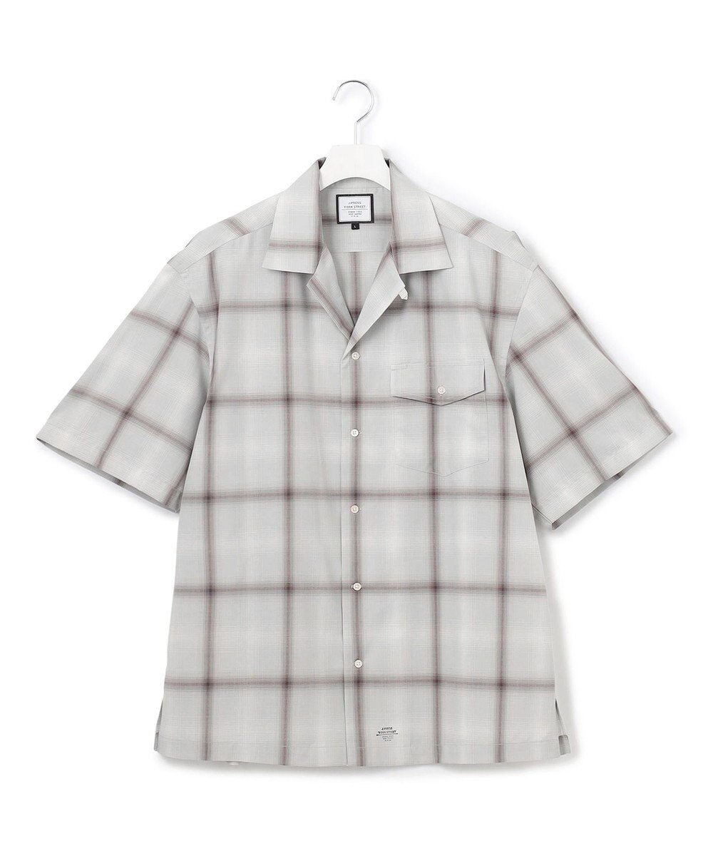 J.PRESS YORK STREET 【UNISEX】オンブレーチェック オープンカラーシャツ 