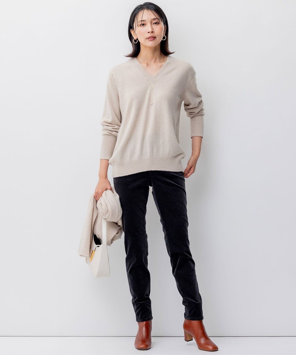 23区 L 【洗える】23区DENIM ベルベットストレッチ スキニーパンツ 